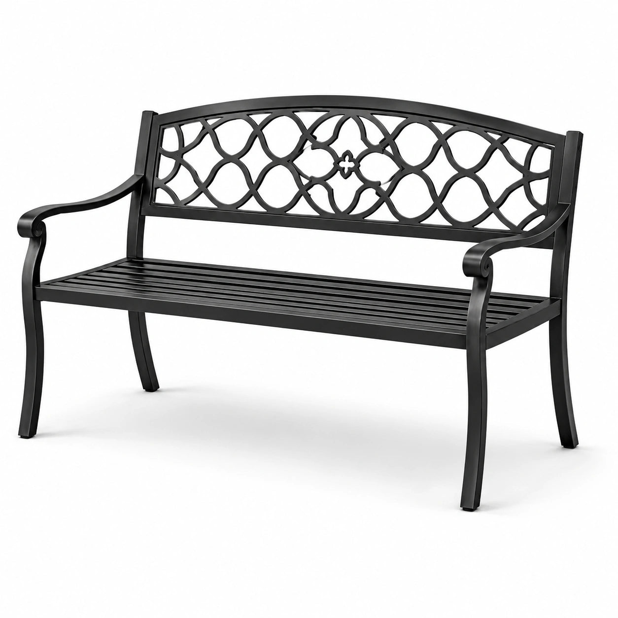 Banco de hierro negro para exteriores 127 cm