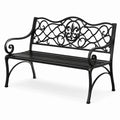 Banco de hierro forjado negro 127x60x85 cm
