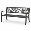 Banco de metal negro con diseño decorativo 127 cm