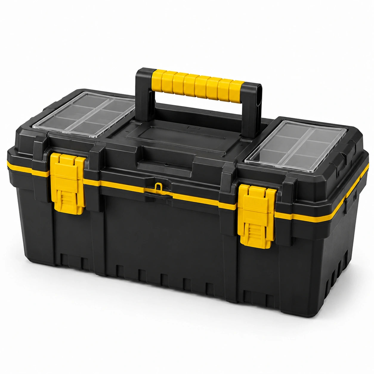 Caja de herramientas de plástico negro/amarillo