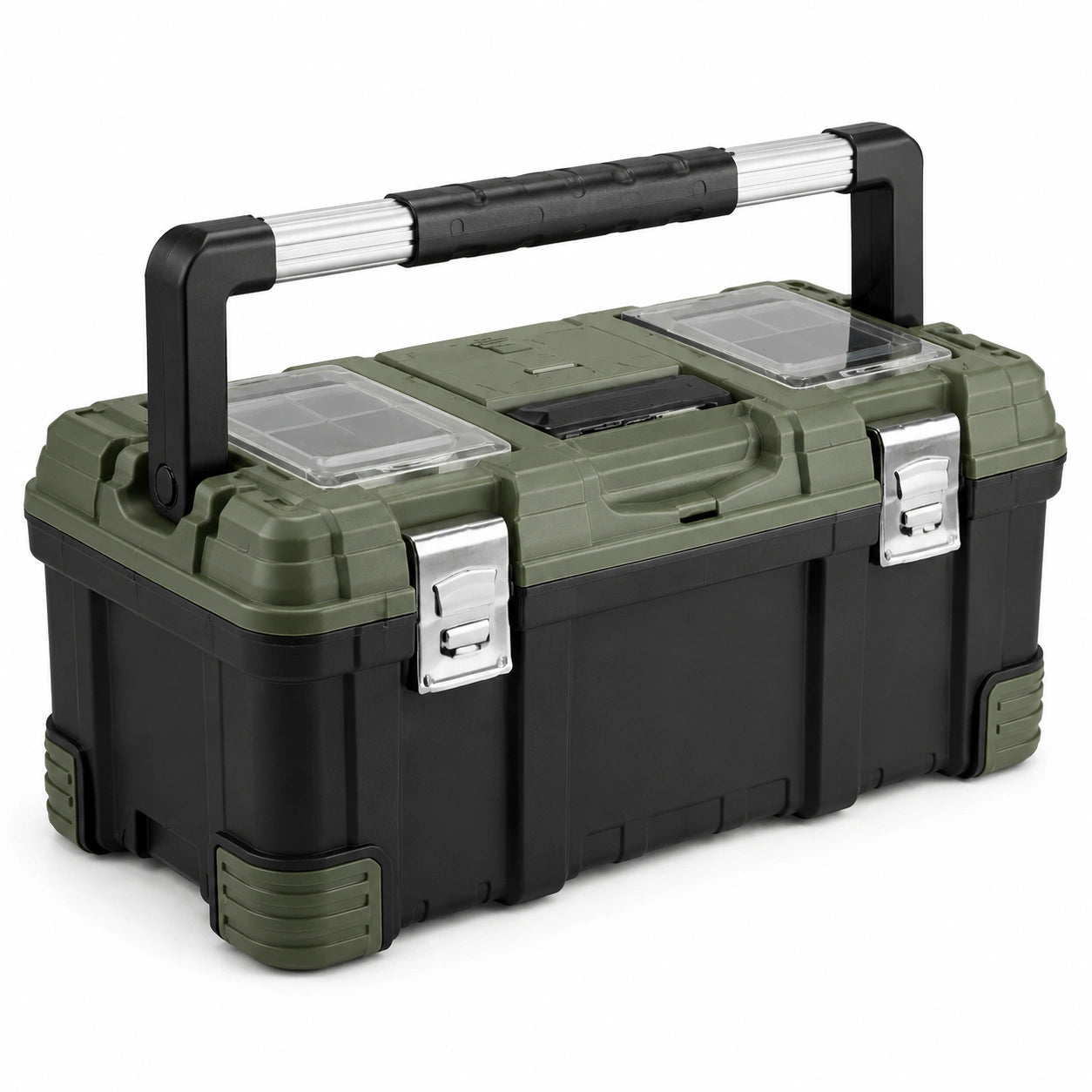 Caja de herramientas de plástico con bandejas organizadoras 50x25x25 cm